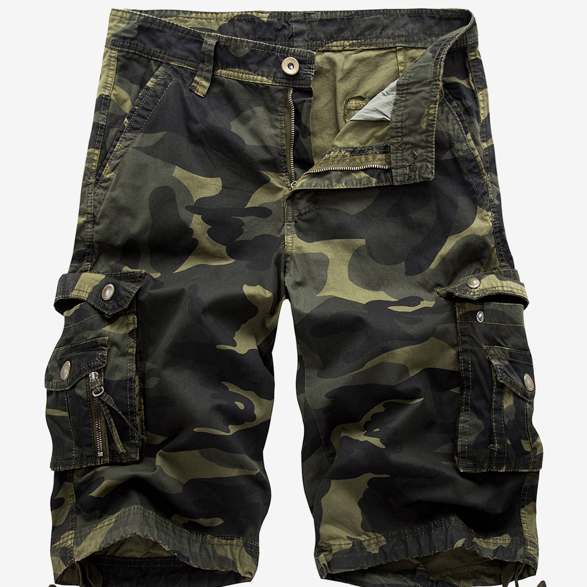 Herren-Shorts aus Baumwolle in Übergröße mit Tarnmuster