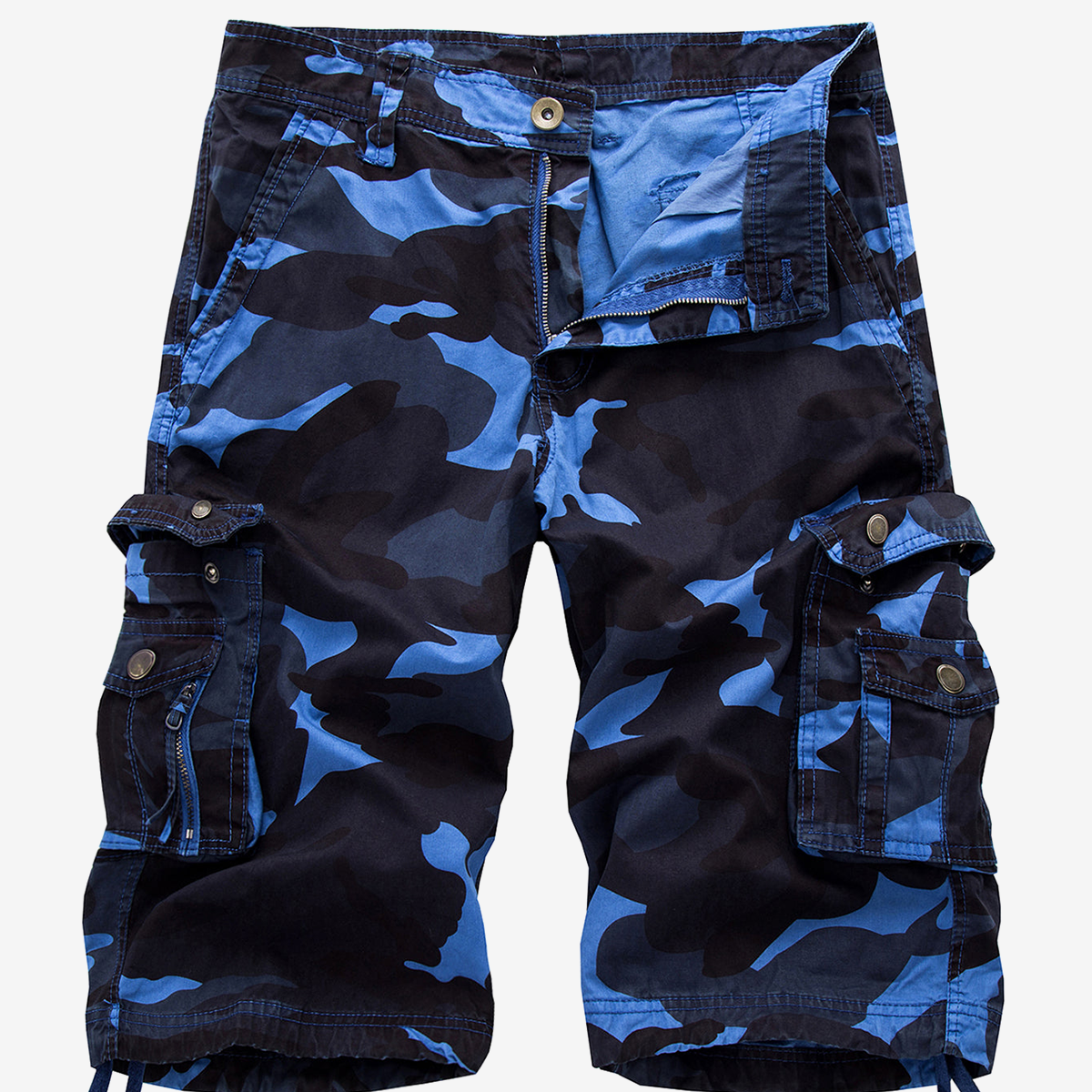Herren-Shorts aus Baumwolle in Übergröße mit Tarnmuster