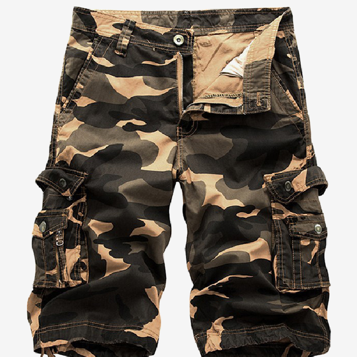 Herren-Shorts aus Baumwolle in Übergröße mit Tarnmuster
