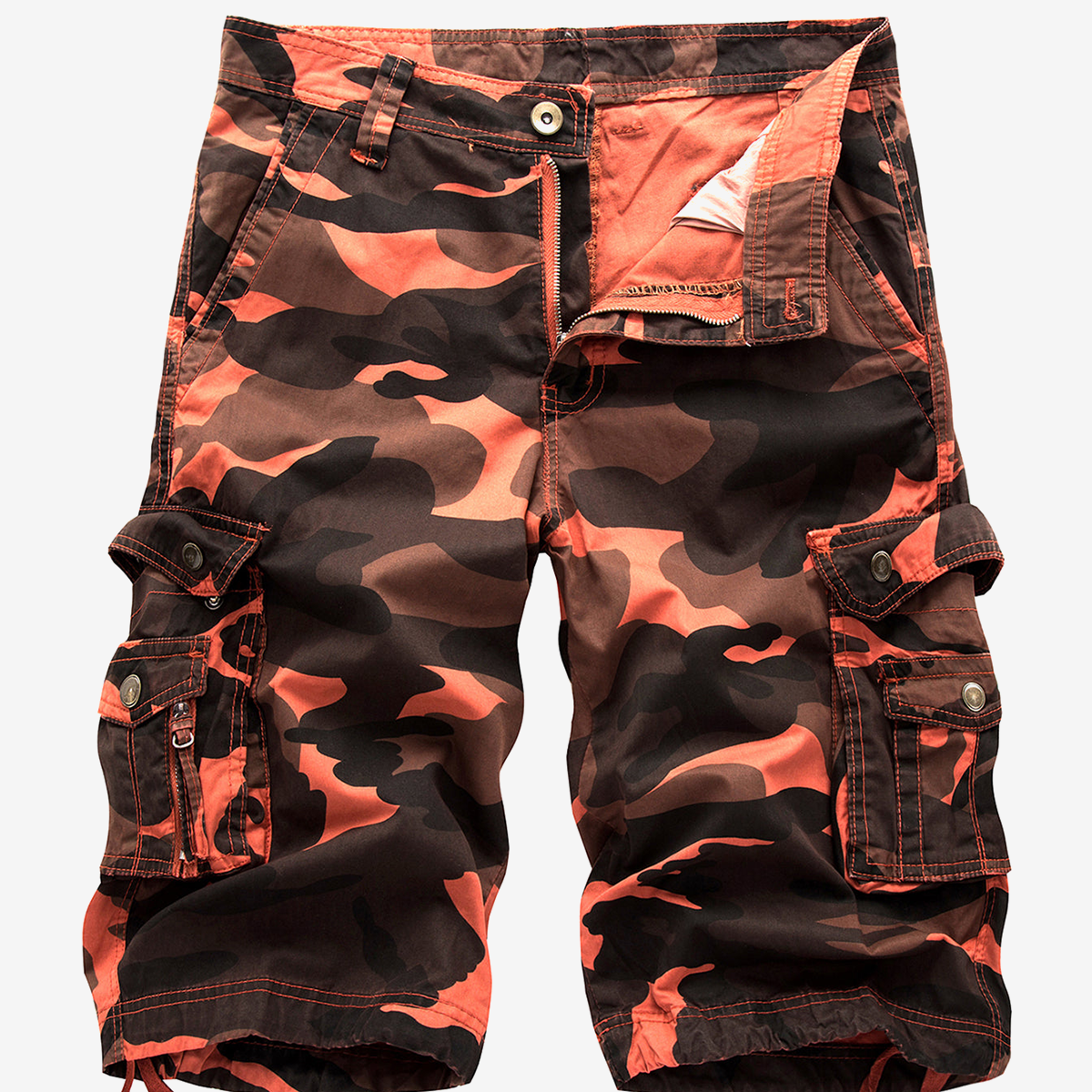 Herren-Shorts aus Baumwolle in Übergröße mit Tarnmuster