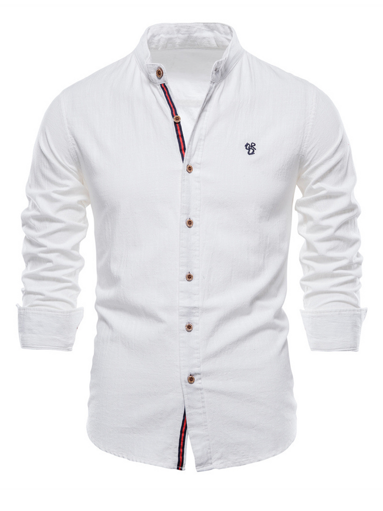 Herren-Langarmshirt fair produziert aus weißer Biobaumwolle Herren-Langarmshirt fair produziert aus weißer Biobaumwolle