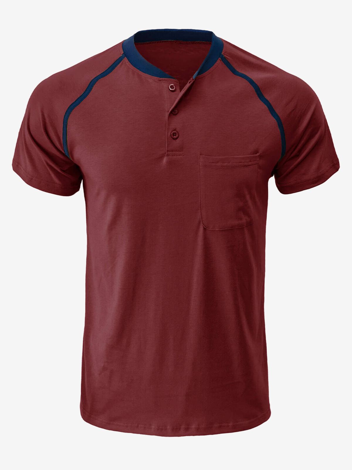 Herren T-Shirt mit Henley-Kragen