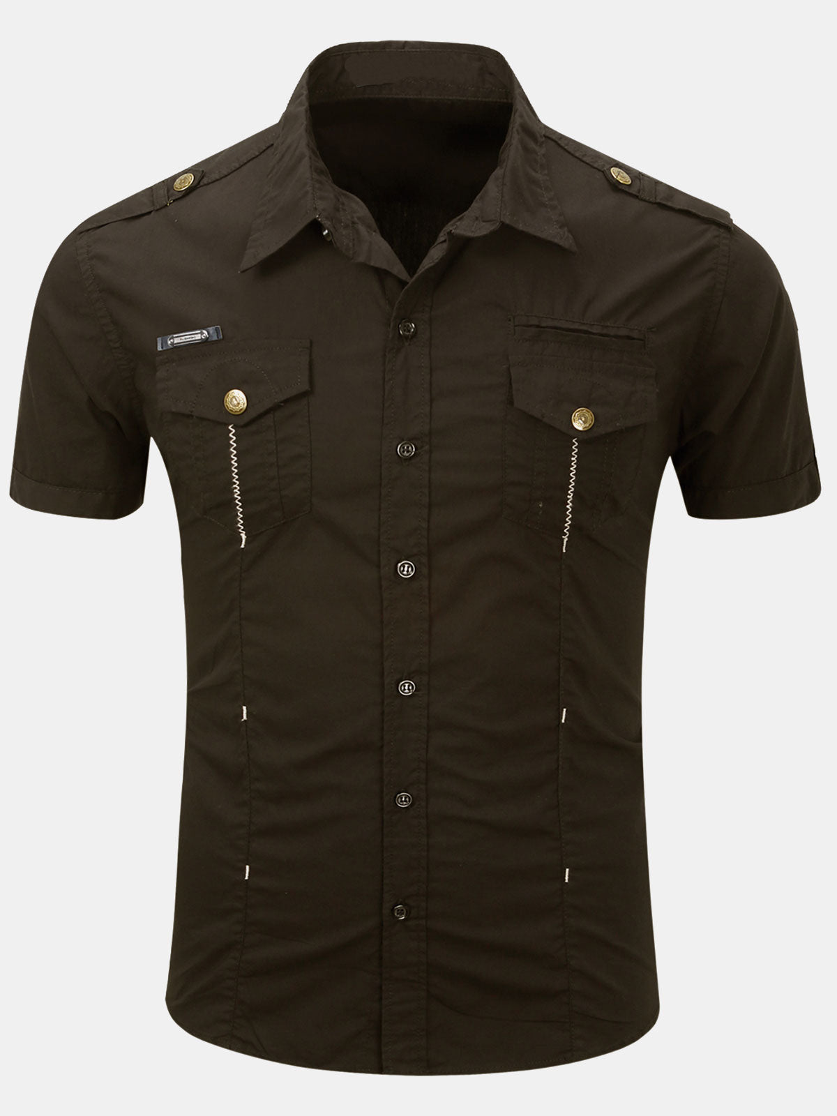 Herren Lässiges Kurzarmhemd aus Baumwolle