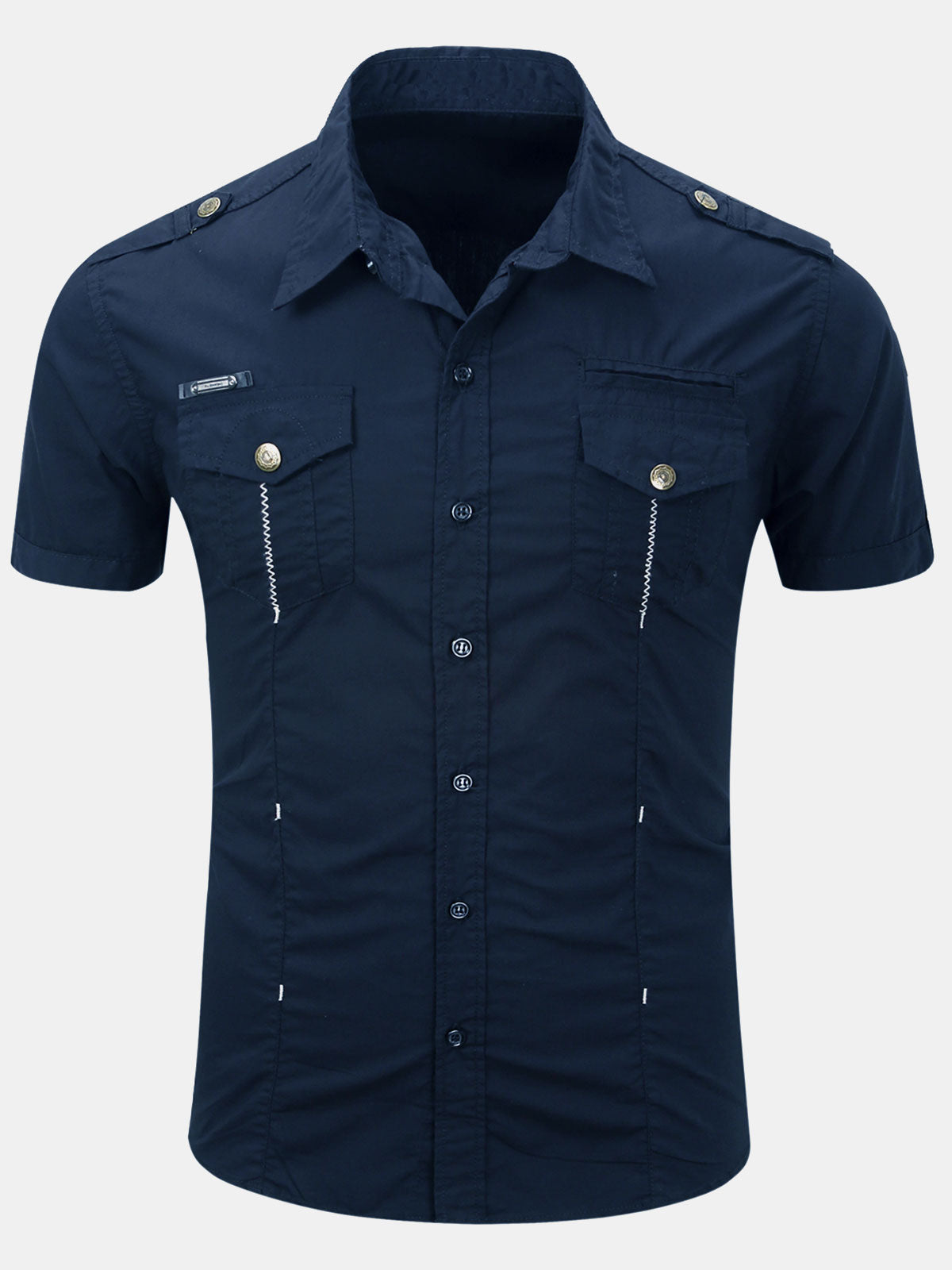 Herren Lässiges Kurzarmhemd aus Baumwolle