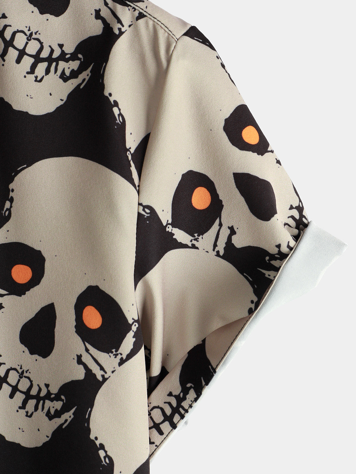 Halloween Herrenhemd – Totenkopf 3D-Druck Mit Blutspritzern, Kurzärmlig, Für Gruselpartys & Festivals