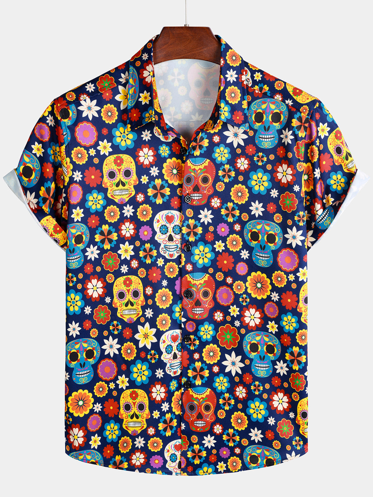 Herren Sugar Skull Punk Strandhemd