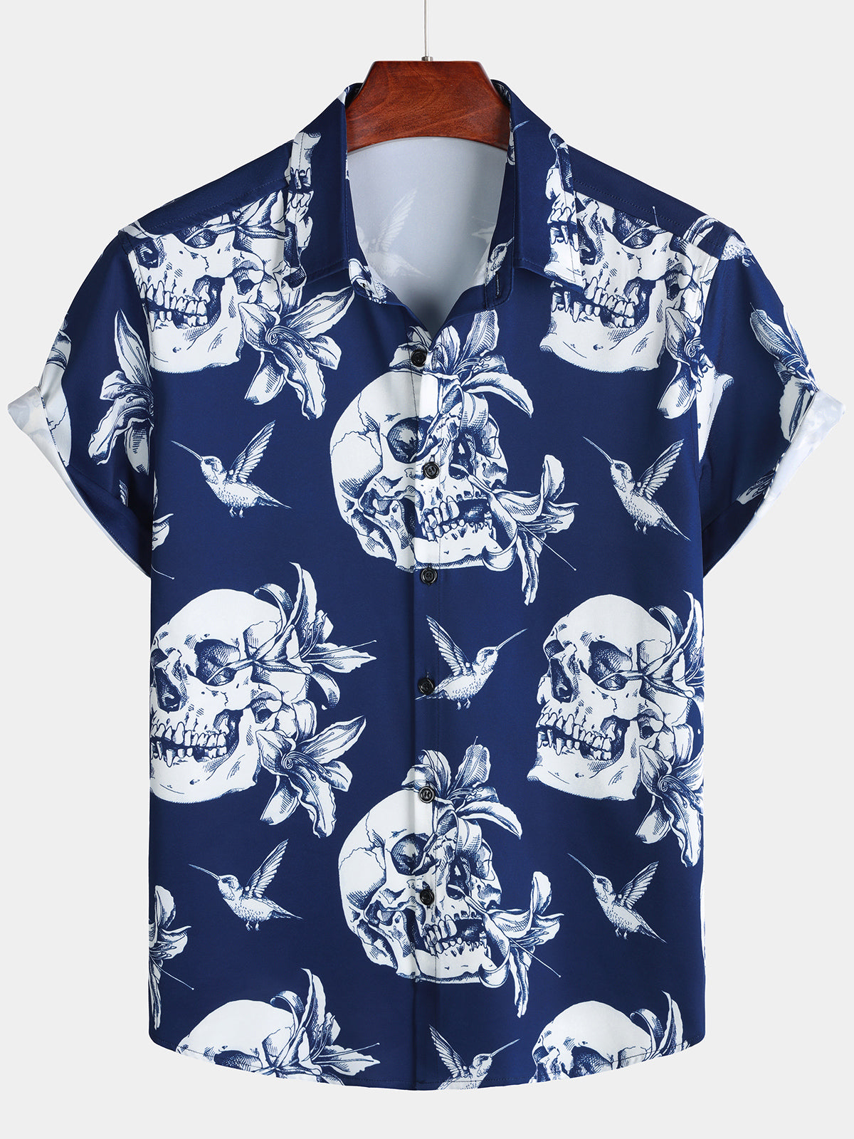 Herren Kolibri Totenkopf Partyhemd