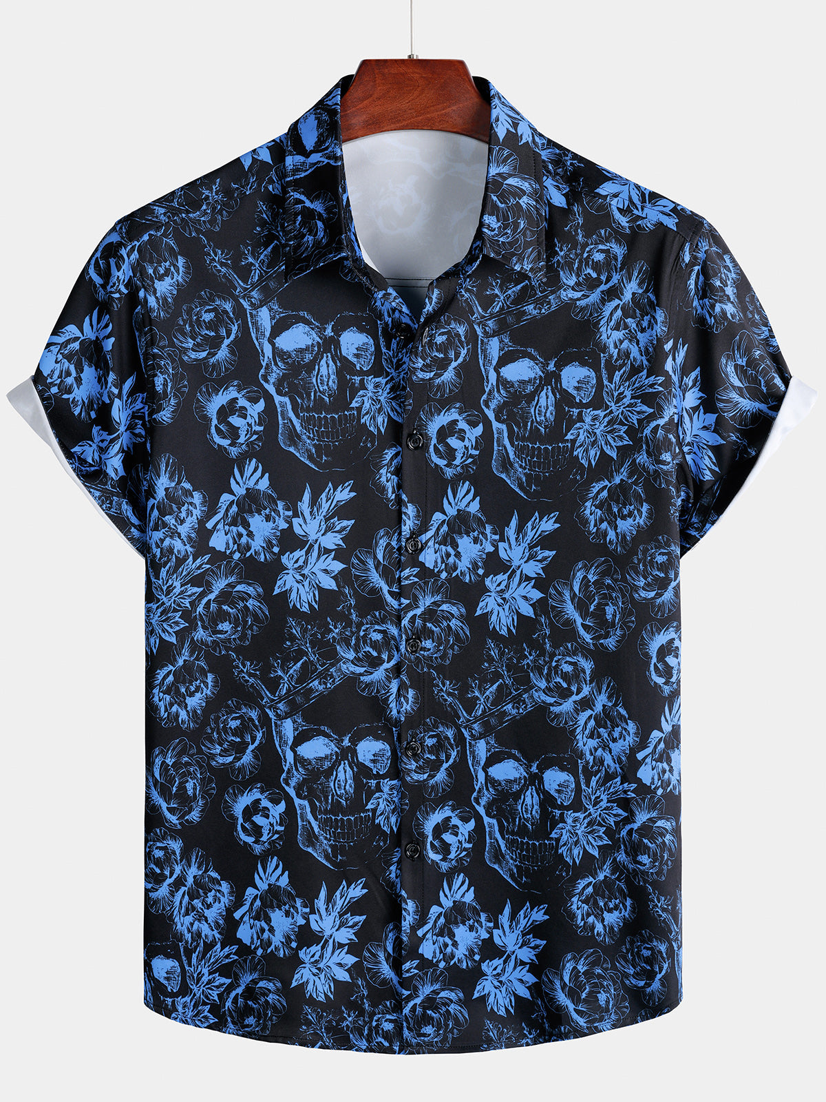 Herren Totenkopf Sommer Kurzarmhemd