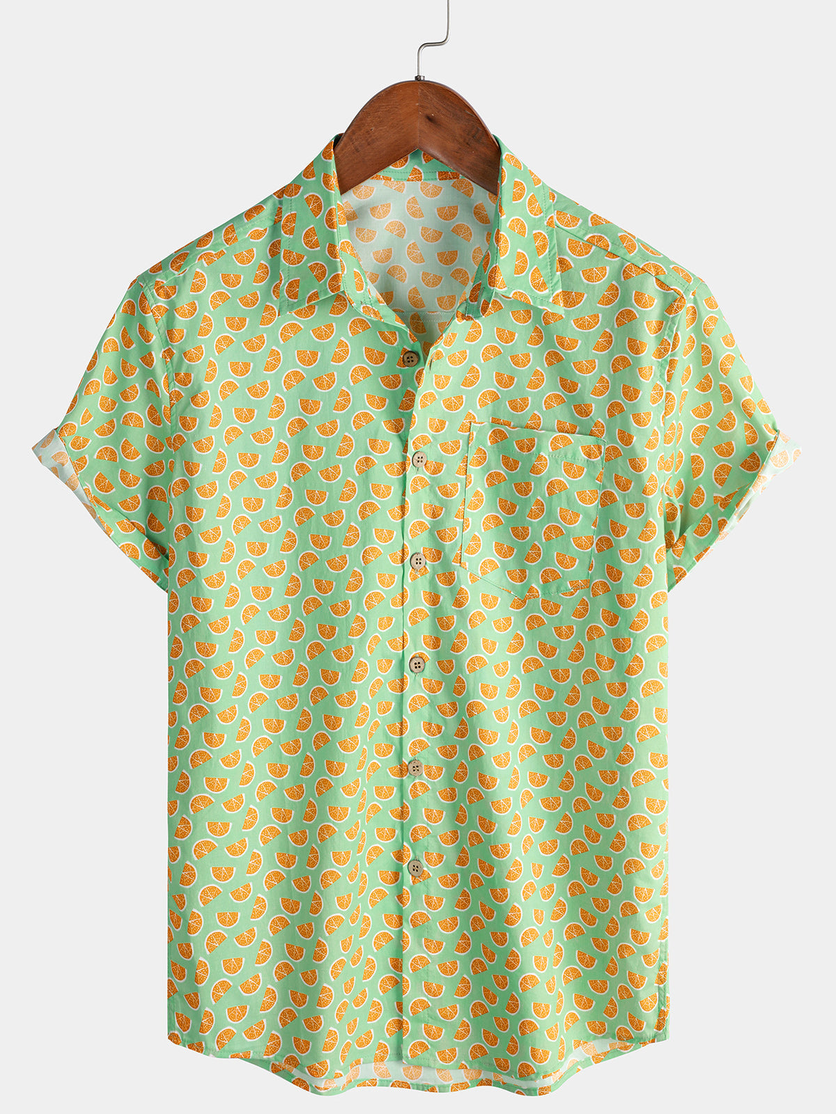 Herren Frucht Print Strand Kurzarmhemd
