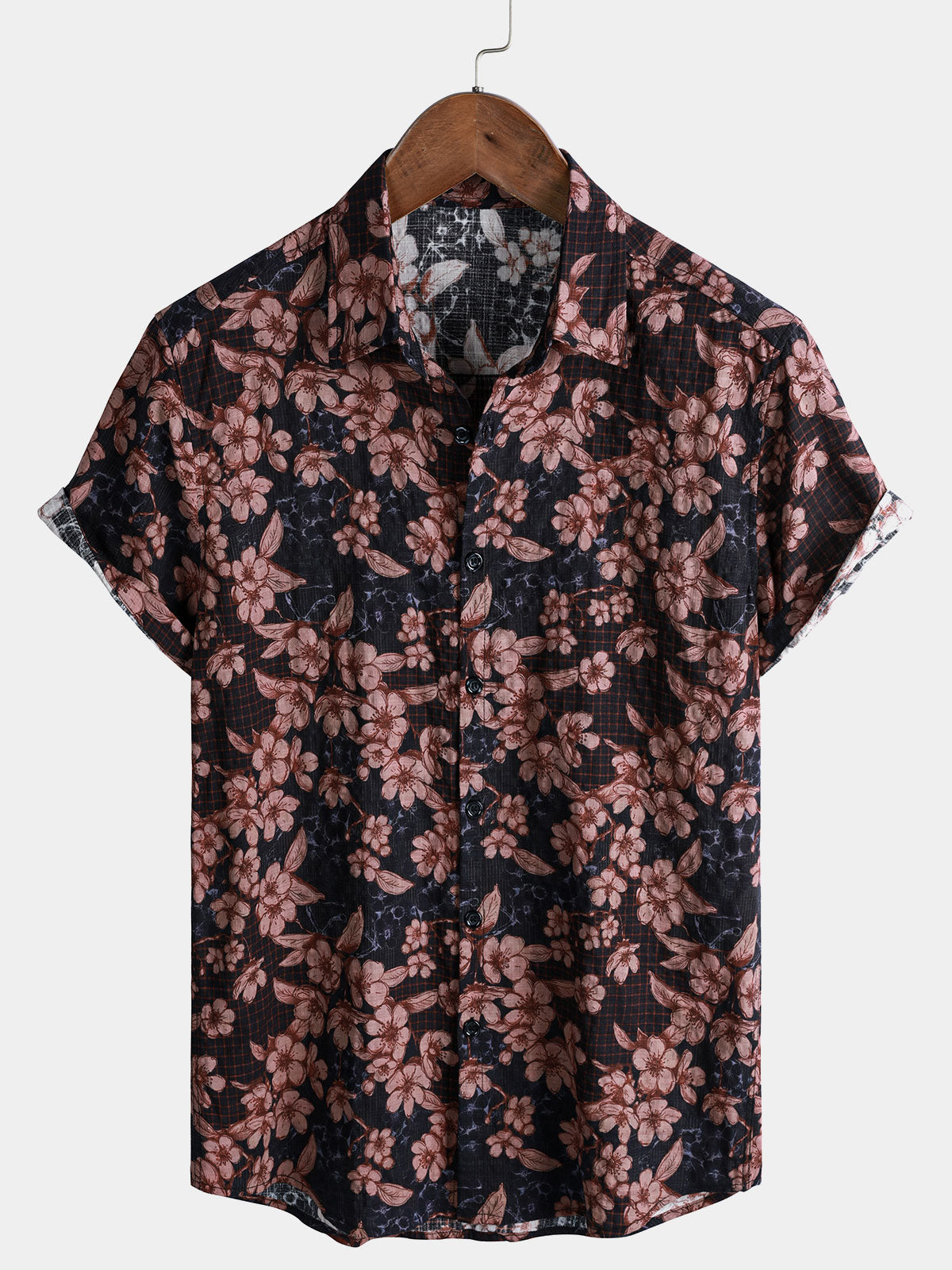 Herren Vintage Urban Botanik Baumwollhemd