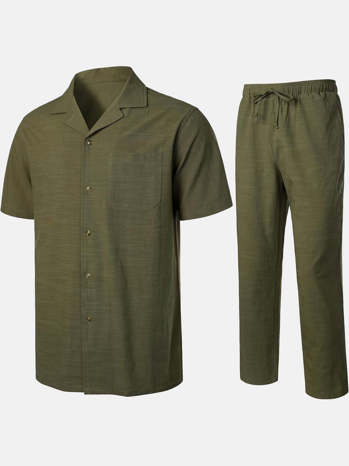Herren Zweiteiler Lässiges Set Guayabera-Hemd und Hose