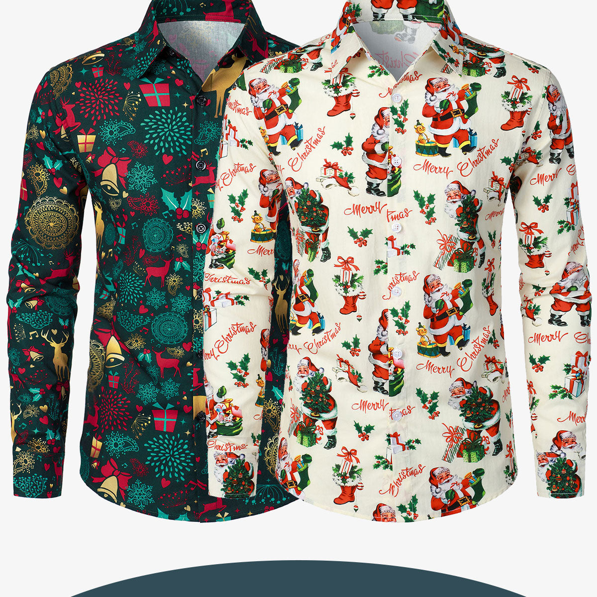 Weihnachtshemd Herren Lustig 3D Druck Weihnachten Hemd Herren Langarm Knöpfbar Stehkragen Weihnachtsshirt Männer Slim Fit Hemden Mit Weihnachtsdruck Männer Hässliche Christmas Shirt Personalisiert