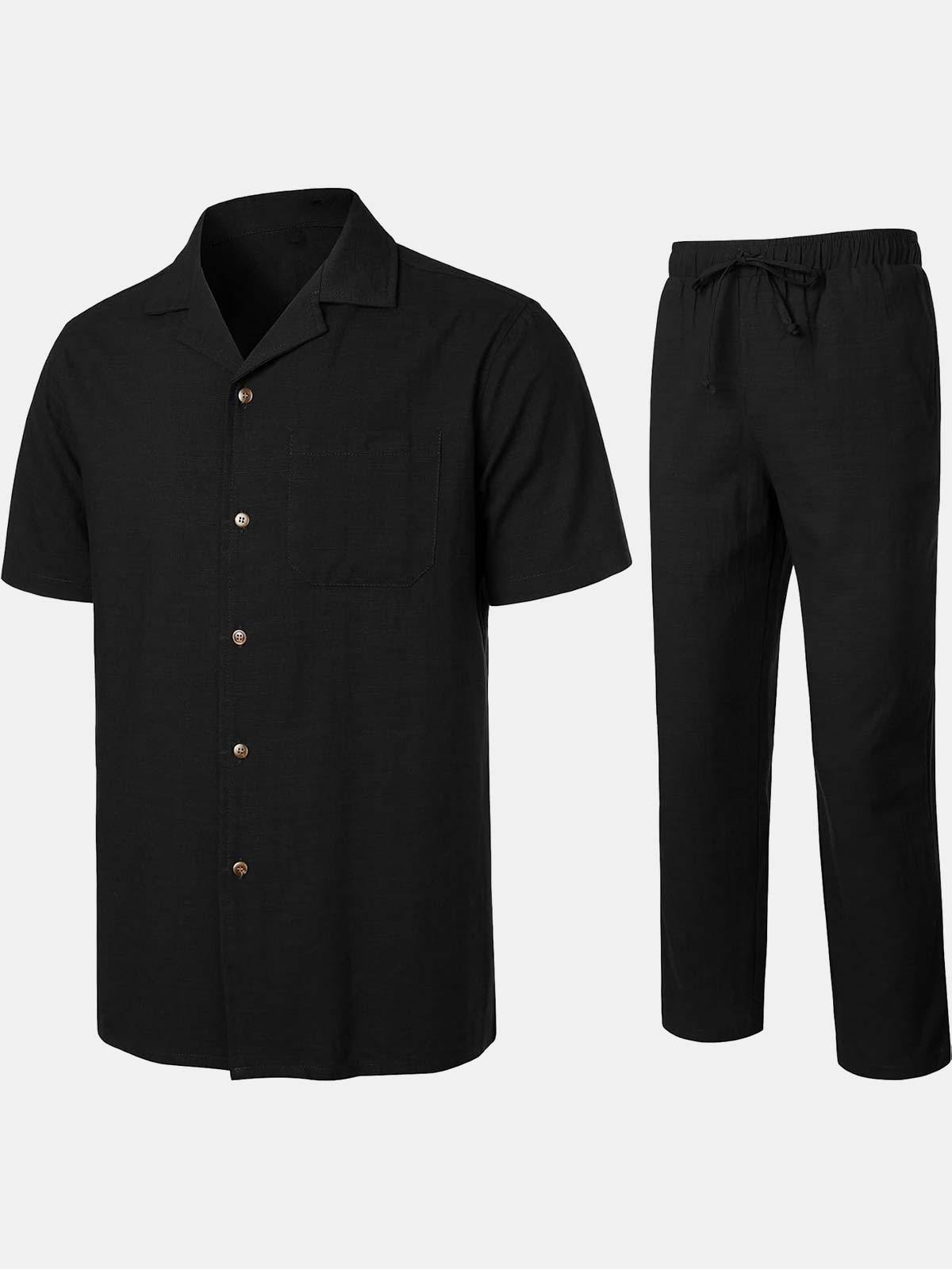 Herren Zweiteiler Lässiges Set Guayabera-Hemd und Hose