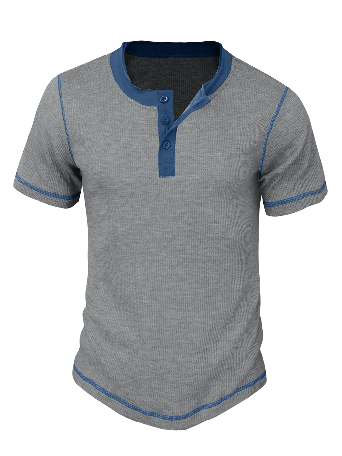 Herren T-Shirt mit Henley-Kragen