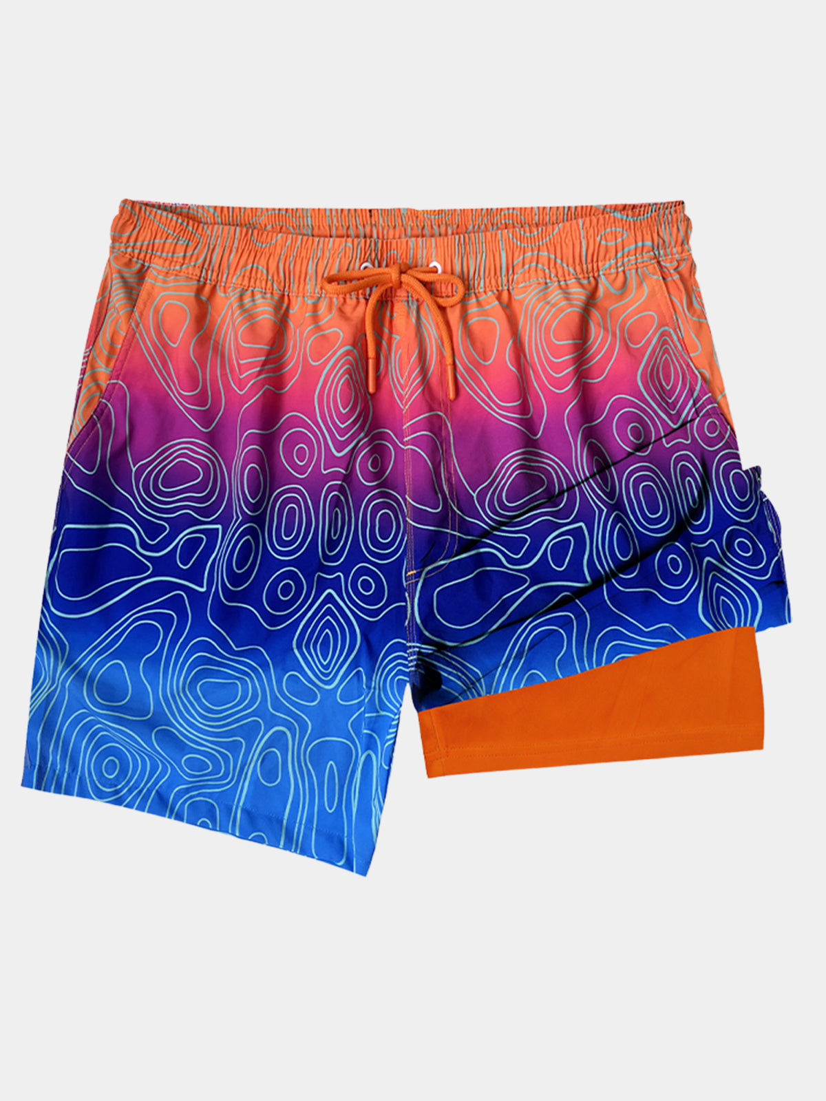 Herren Lustige Print Badeshorts mit Reißverschlusstaschen