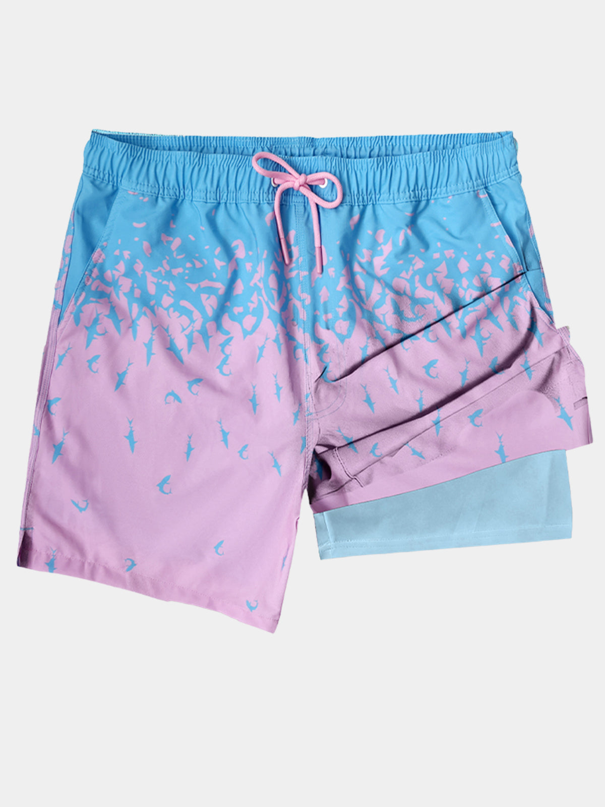 Herren Hai Print Schnell trocknende Badeshorts