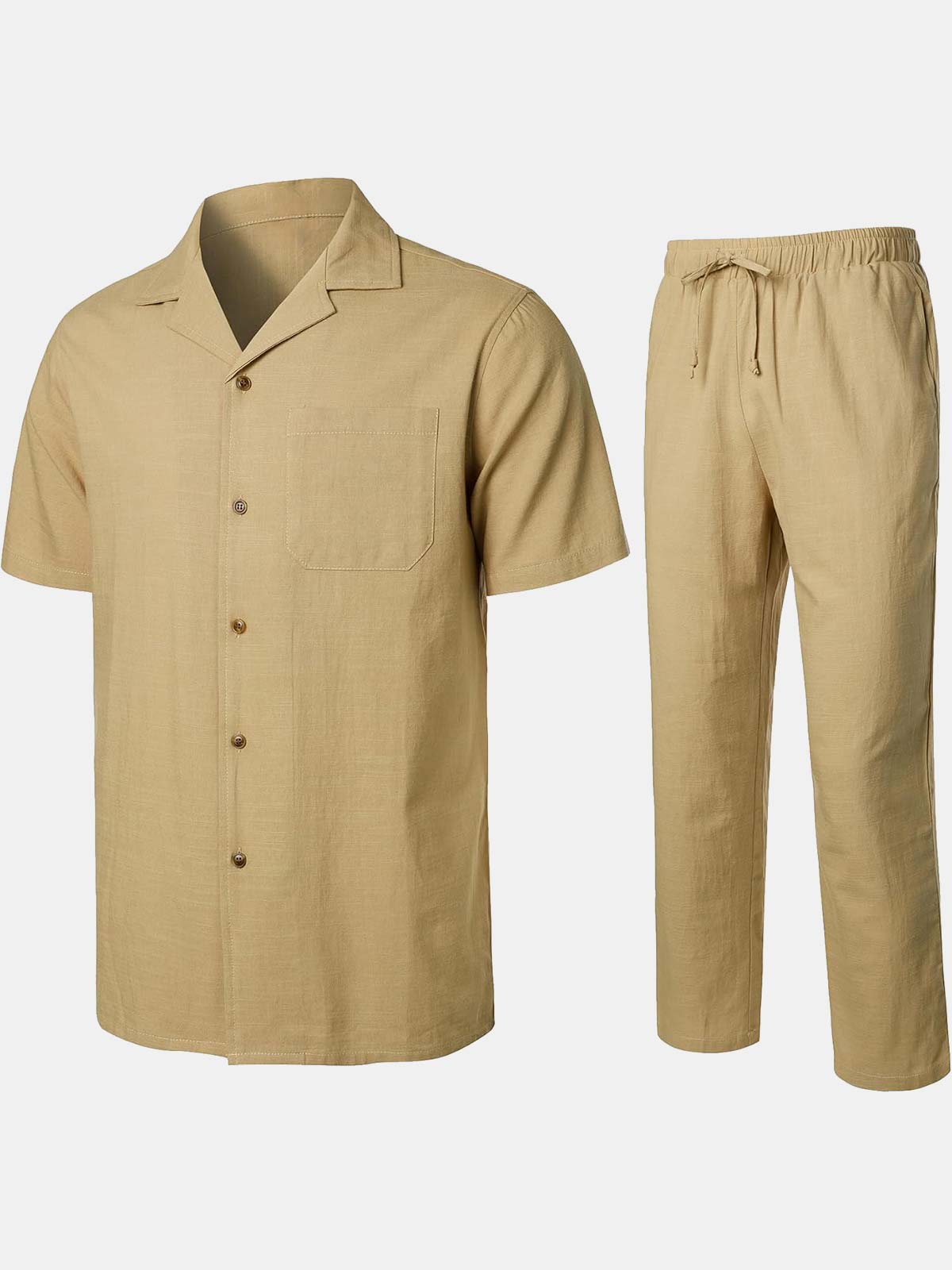 Herren Zweiteiler Lässiges Set Guayabera-Hemd und Hose