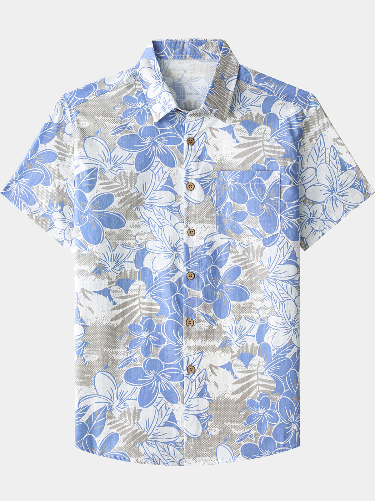 Herren Hawaii Blumenhemd Kurzarm Baumwolle
