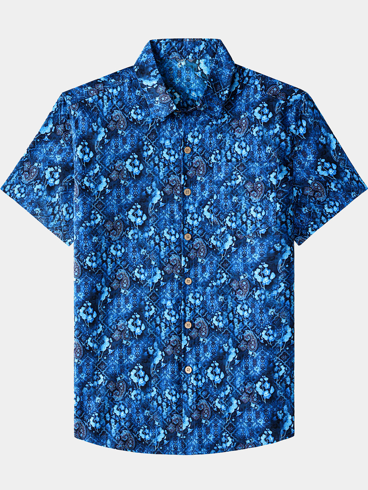 Herren Retro Paisley Hawaii Baumwollhemd