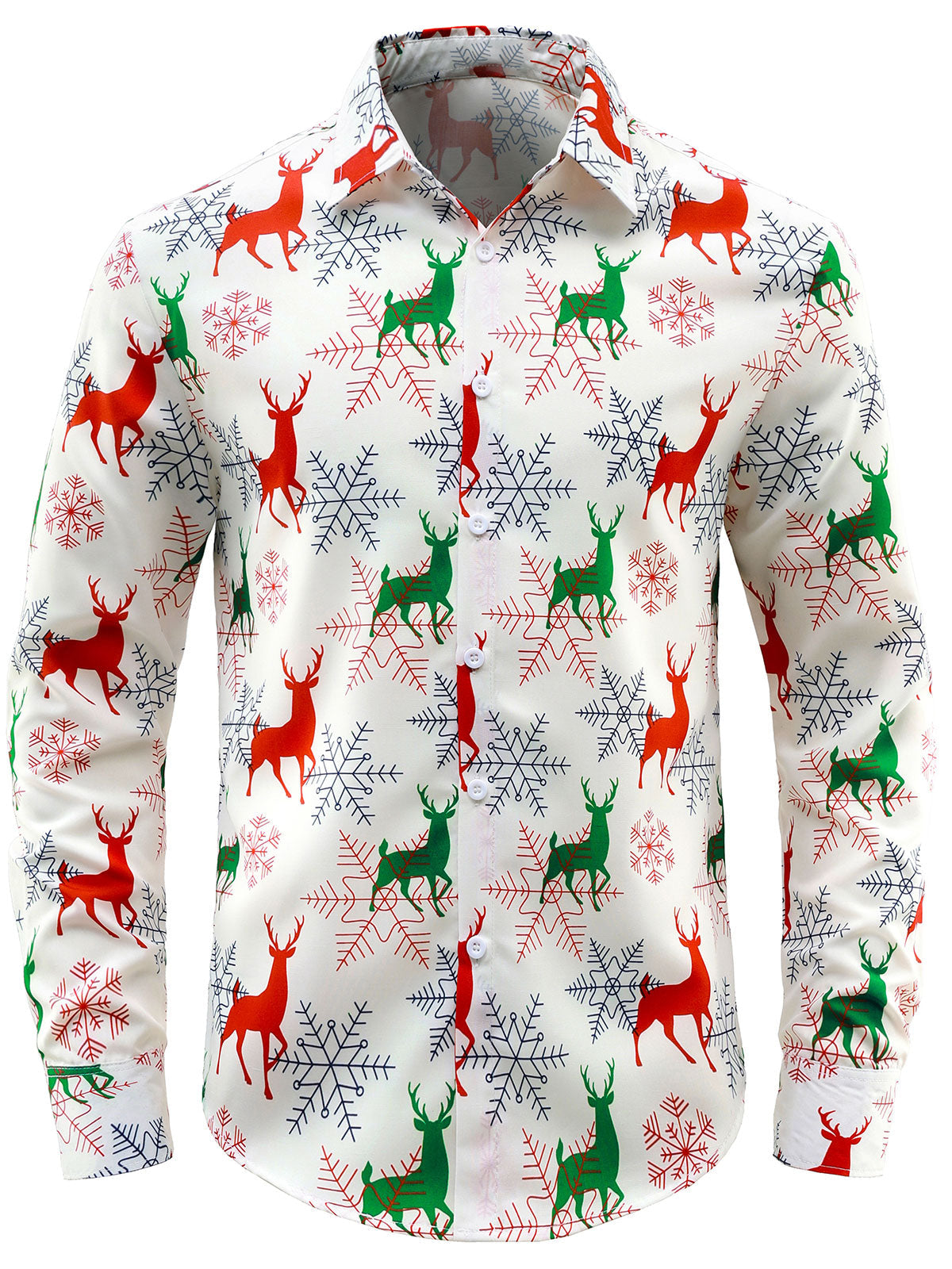 Herren Weihnachts-Langarmshirt mit Elchmotiv