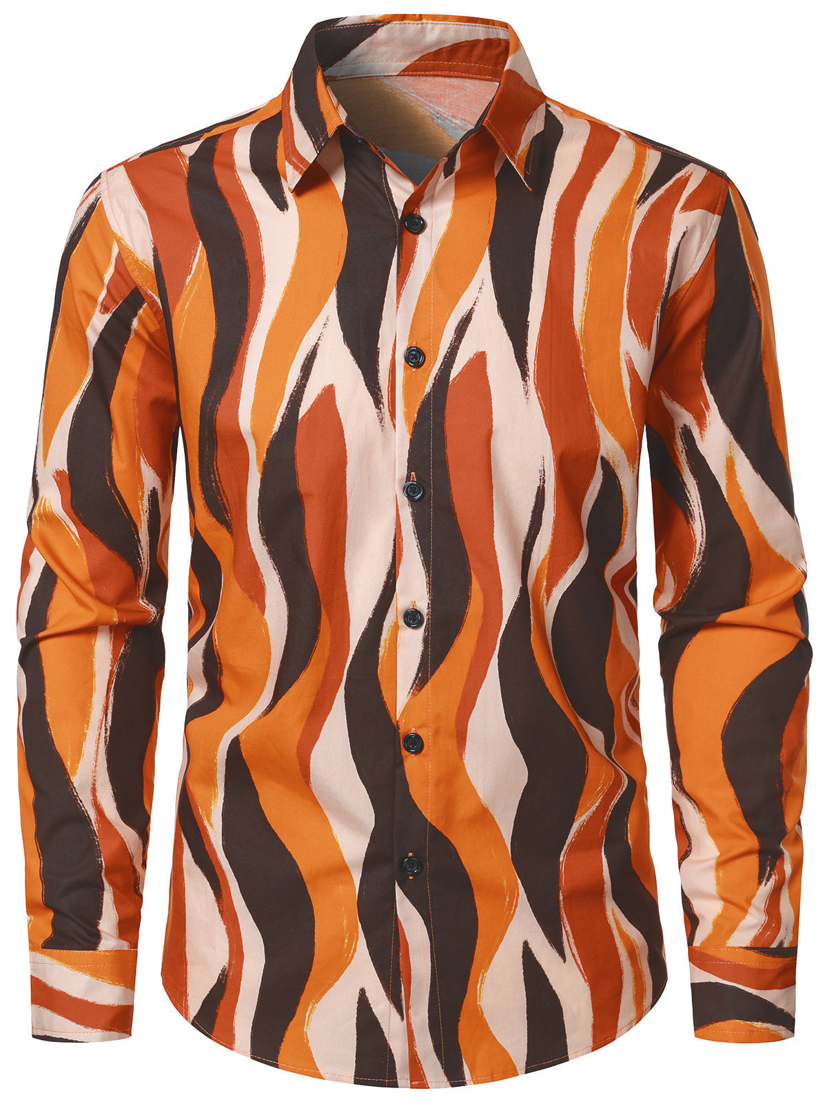 Herren Vintage 100% Baumwolle Langarmhemd