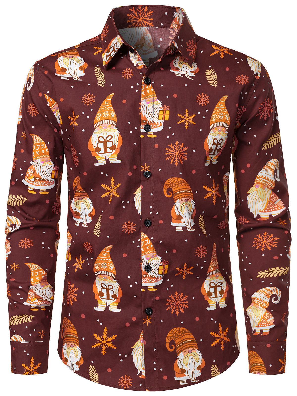 Herren Baumwolle Niedlich Wichtel Weihnachtshemd