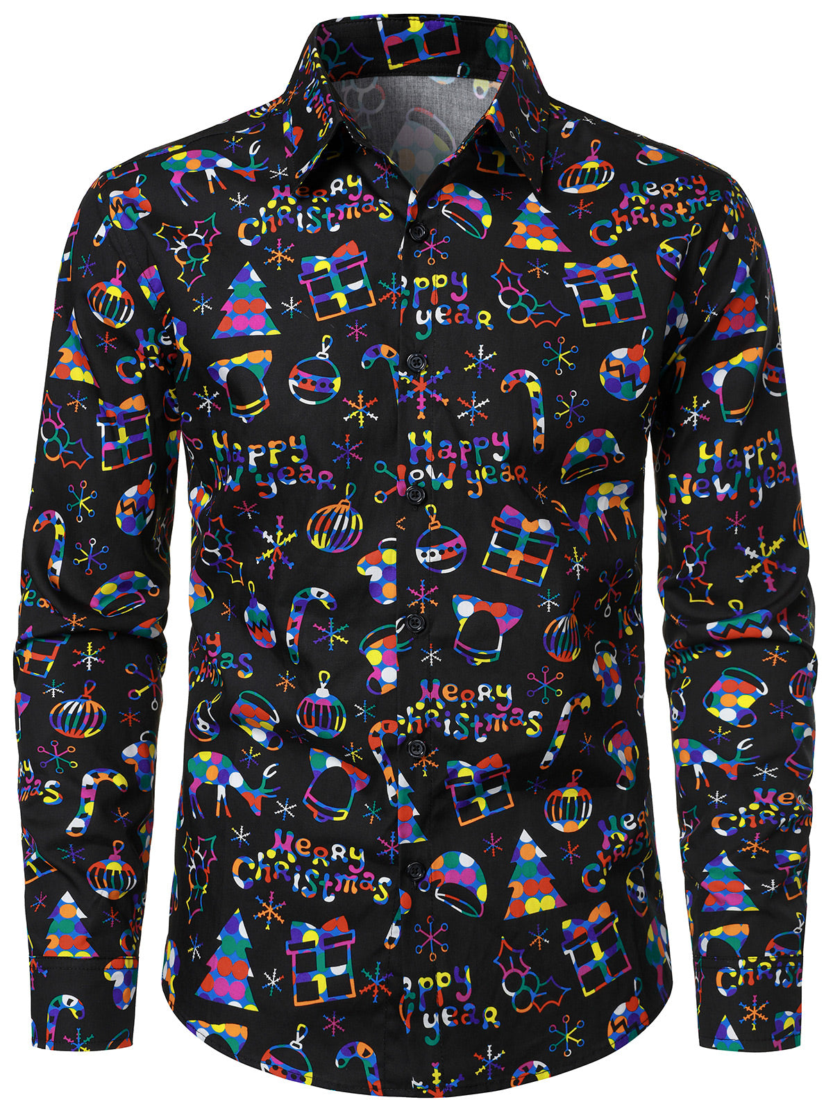 Herren Baumwolle Langarmshirt Weihnachten lustig