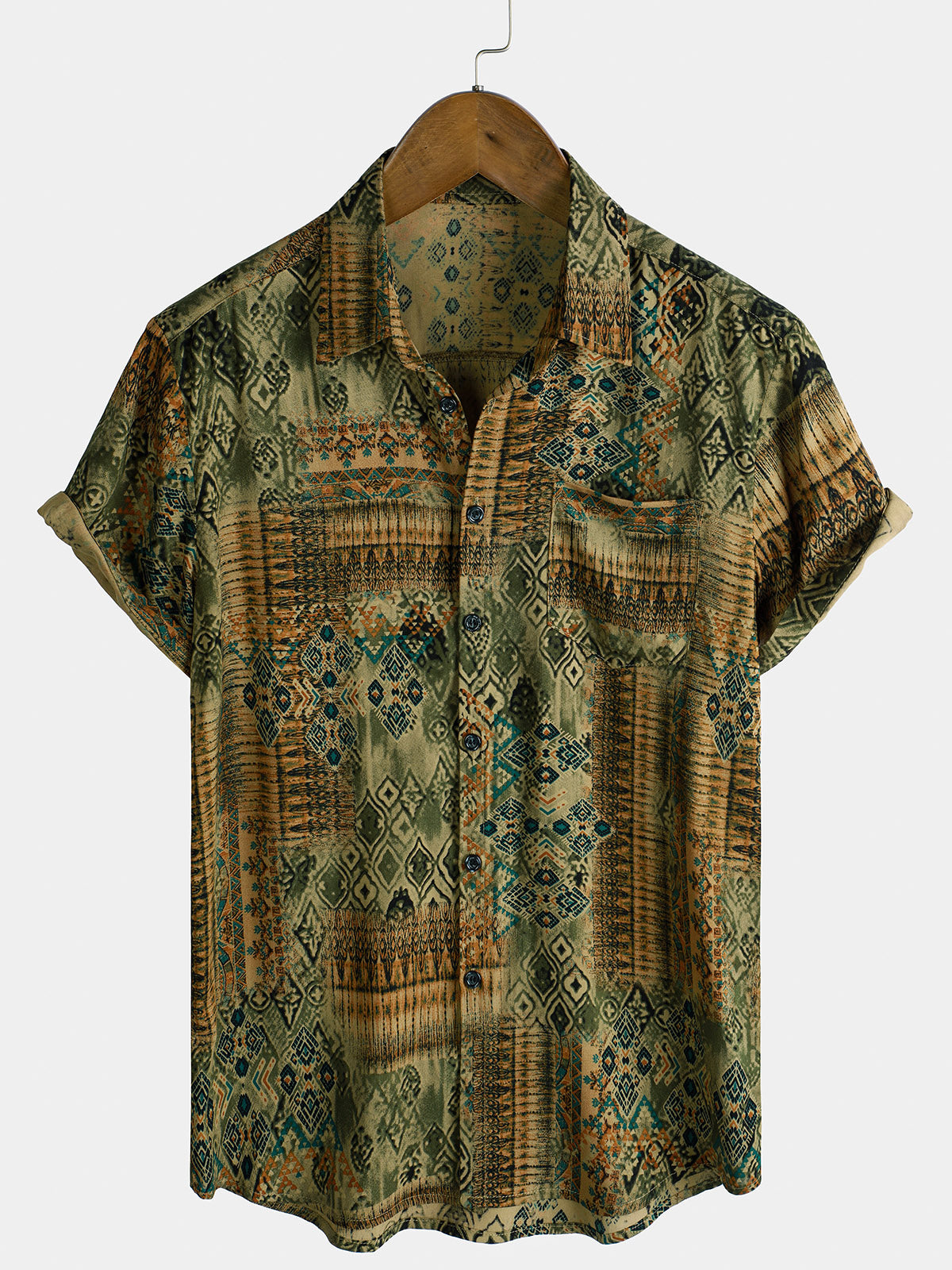 Herren Kurzarmhemd im Vintage-Stil