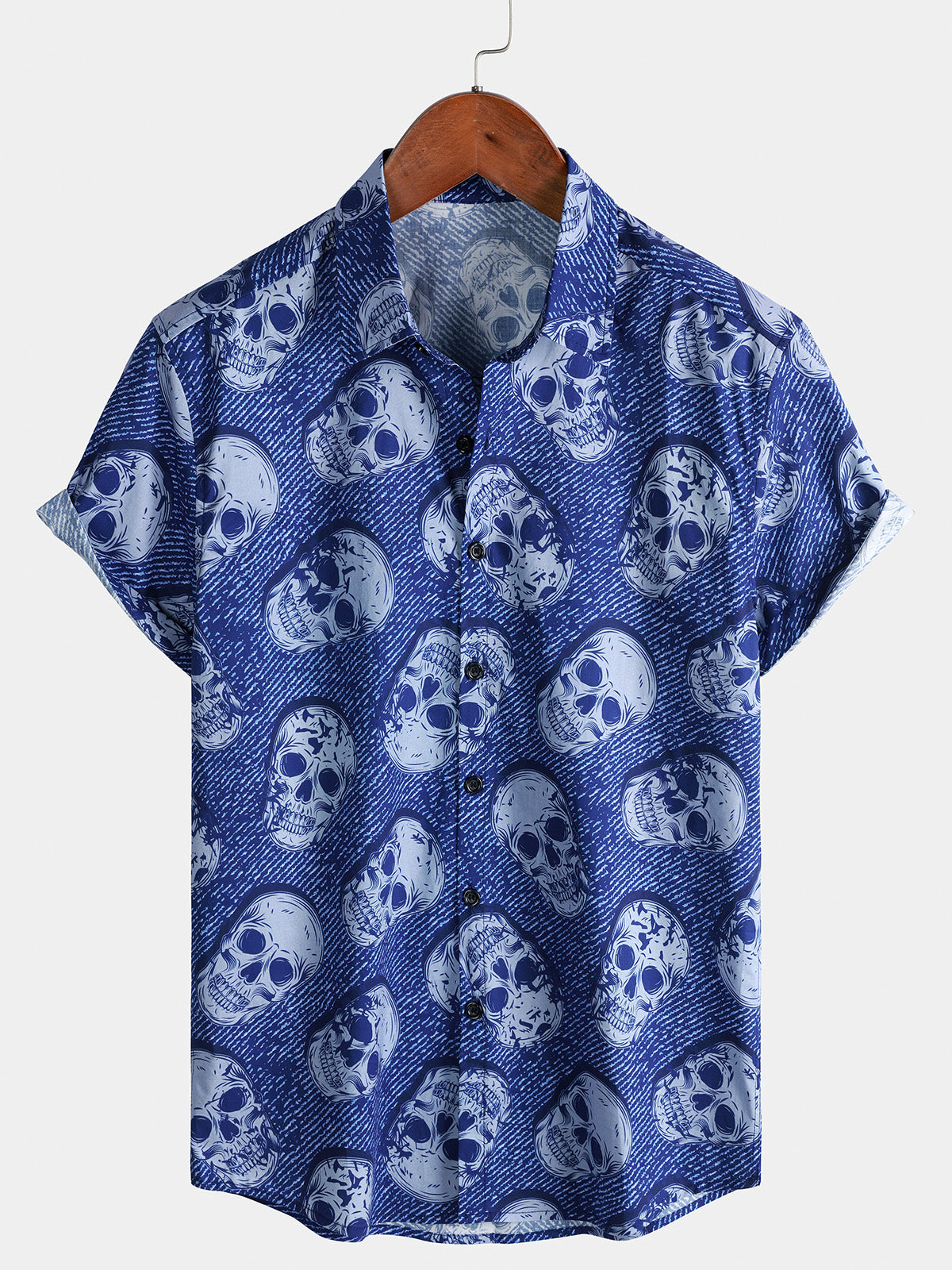Herren Totenkopf Punk Hawaiihemd