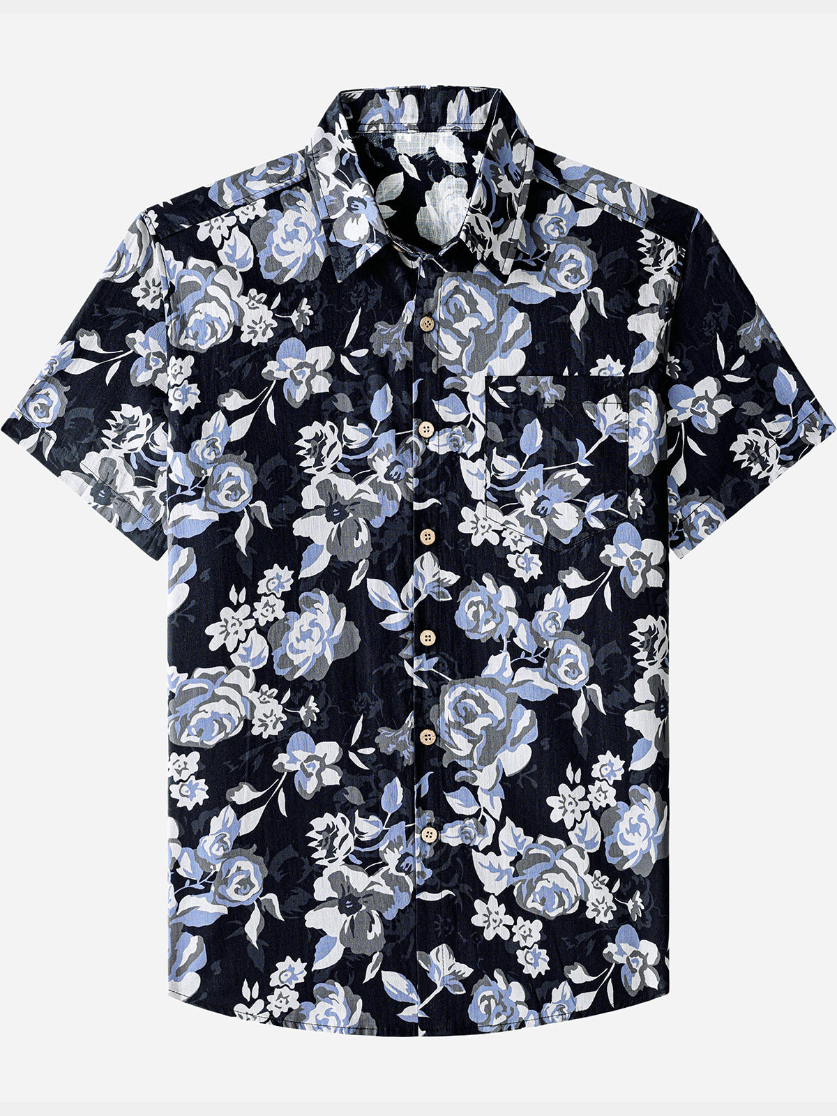 Herren Hawaii Blumen Baumwoll Resorthemd