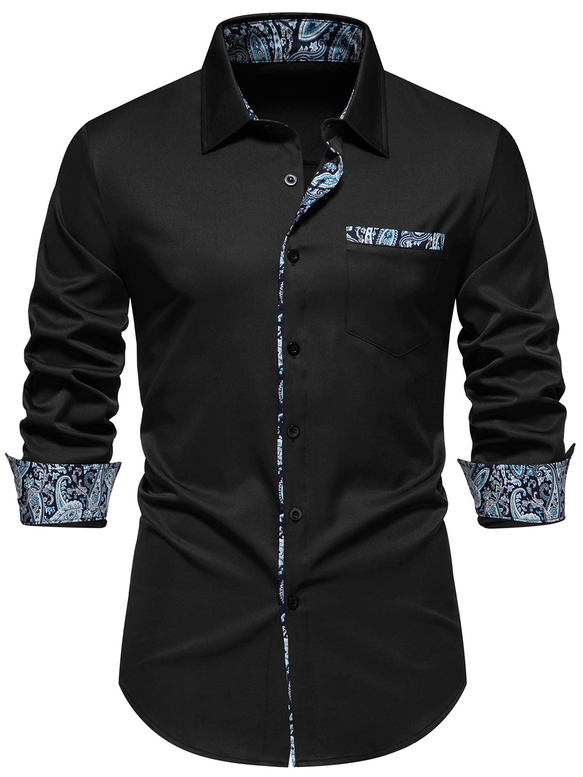 Herren Langarmhemd mit Paisley-Print