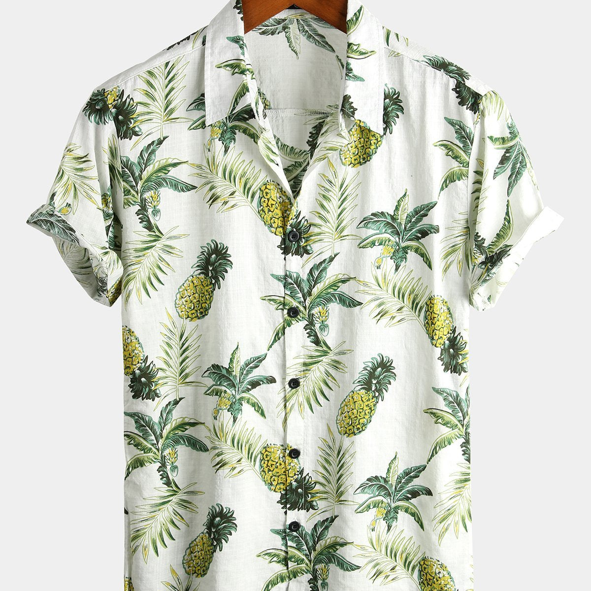 Herren Hawaii hemd mit Ananas Baumwoll